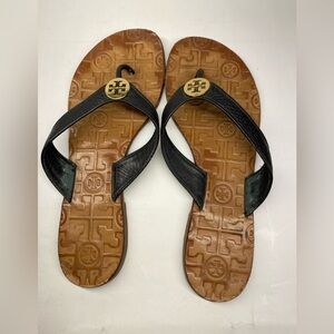Tory Burch Size 7 M Leather Brown Classic Sandal Shoe